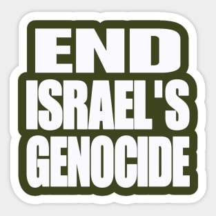 End Israel's GENOCIDE - White - Double-sided Sticker